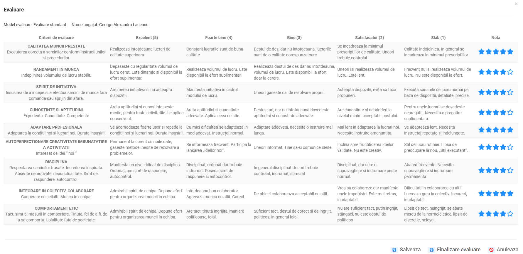 Modulul de Evaluare